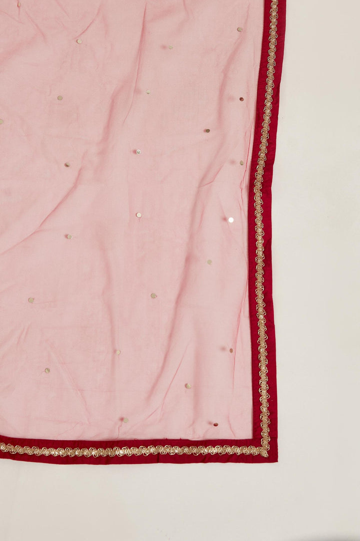 Neerus Pink georgette kurta set ethnic wear - detail view 4