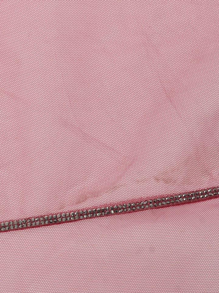 Neerus Pink georgette embellished lehenga choli set - detail view 3