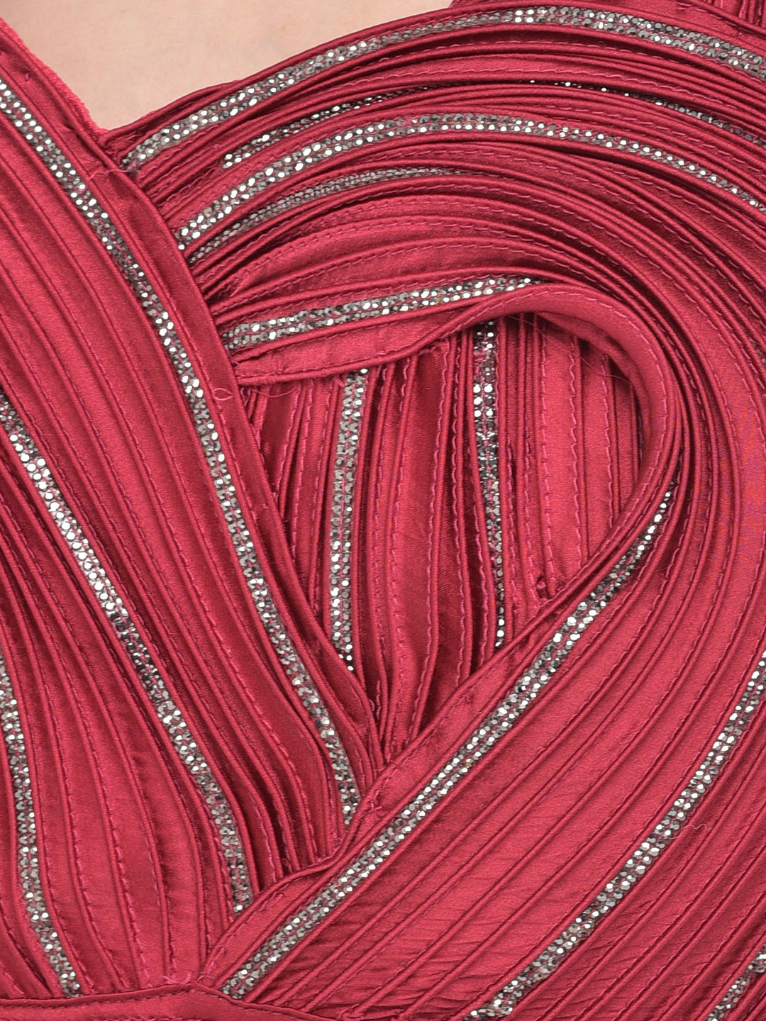 Neerus Pink georgette embellished lehenga choli set - detail view 5