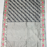 Black Banaras Silk Petite Point Embroidery Saree