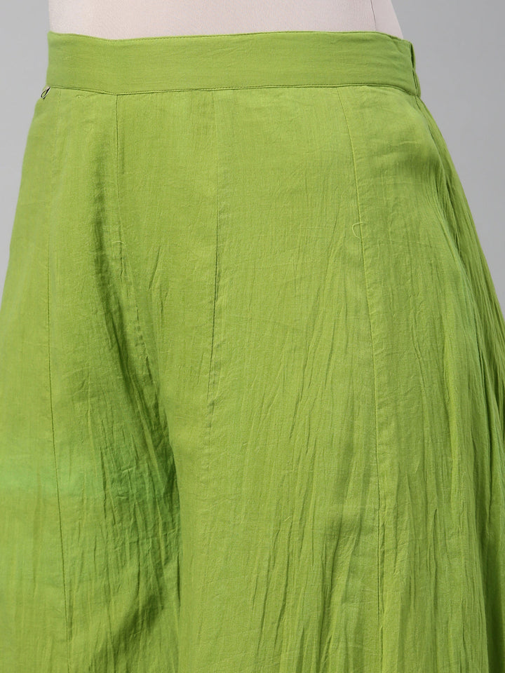 Neerus Yellow polyester solid palazzo bottom - detail view 5