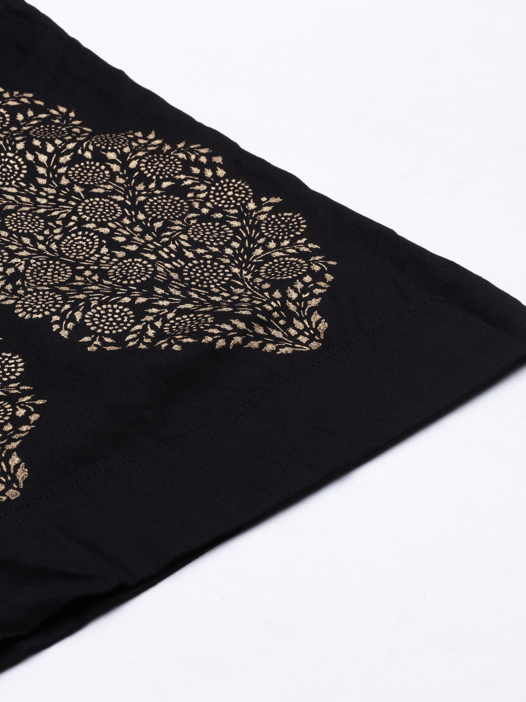 Neerus Black polyester solid palazzo bottom - detail view 3