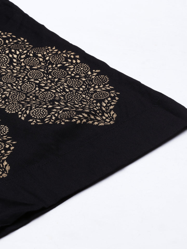 Neerus Black polyester solid palazzo bottom - detail view 3