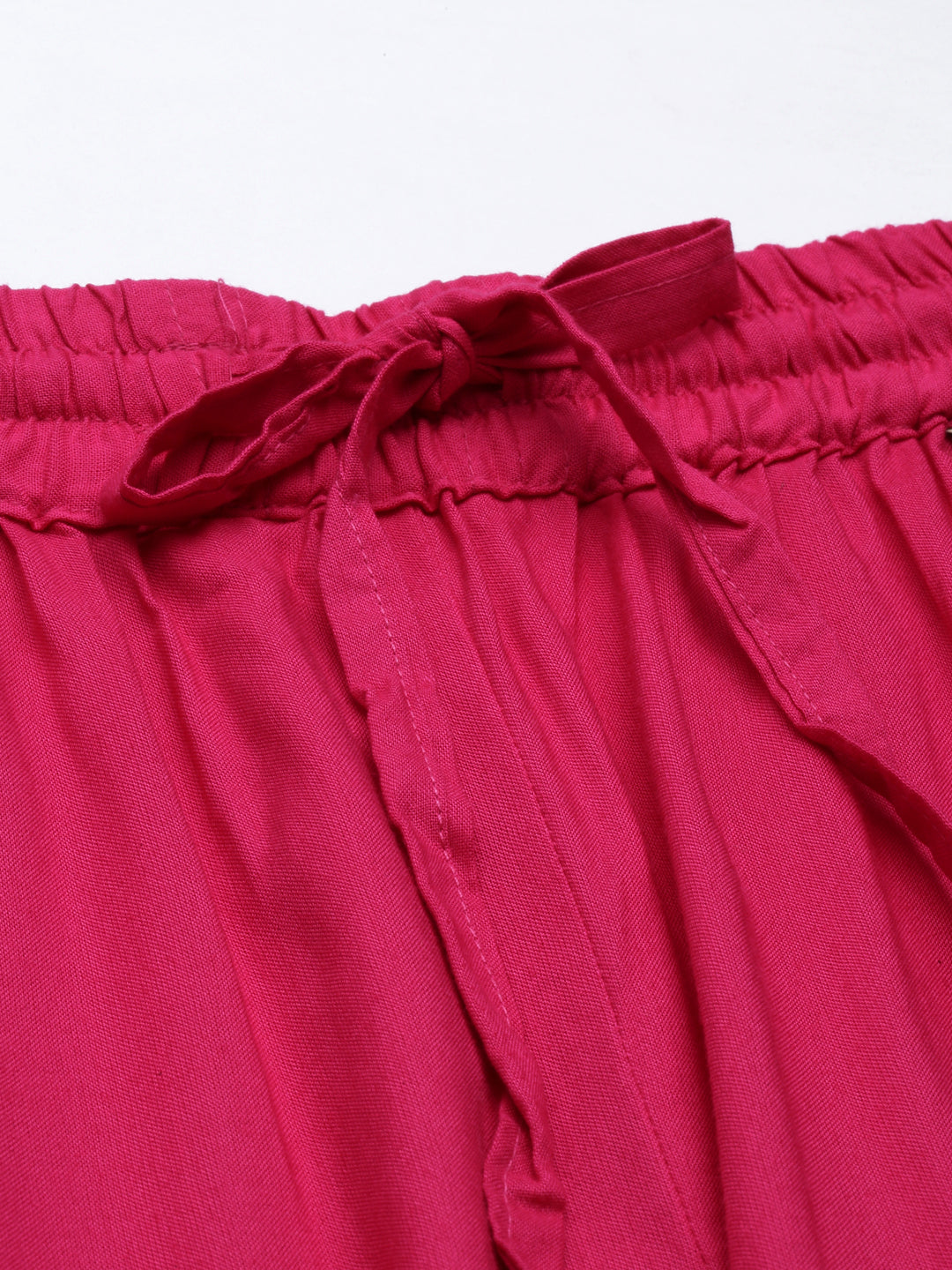Neerus Pink solid flared palazzo - detail view 3