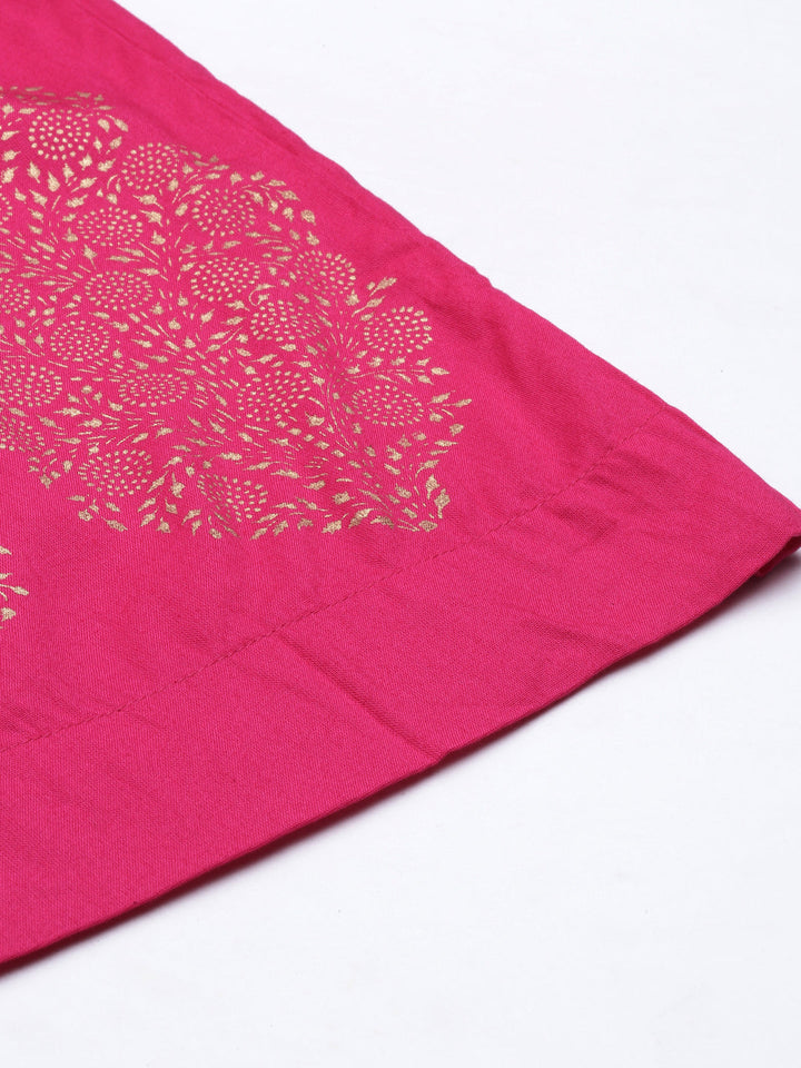 Neerus Pink solid flared palazzo - detail view 4