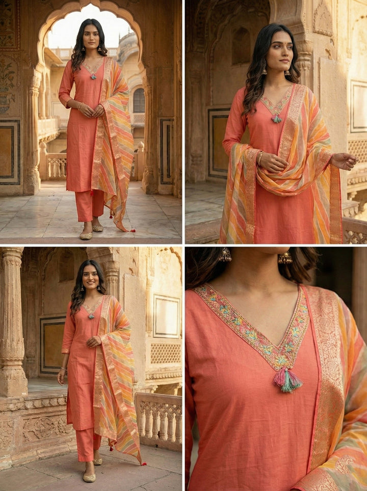 Neerus Pink modal solid suit set - detail view 3