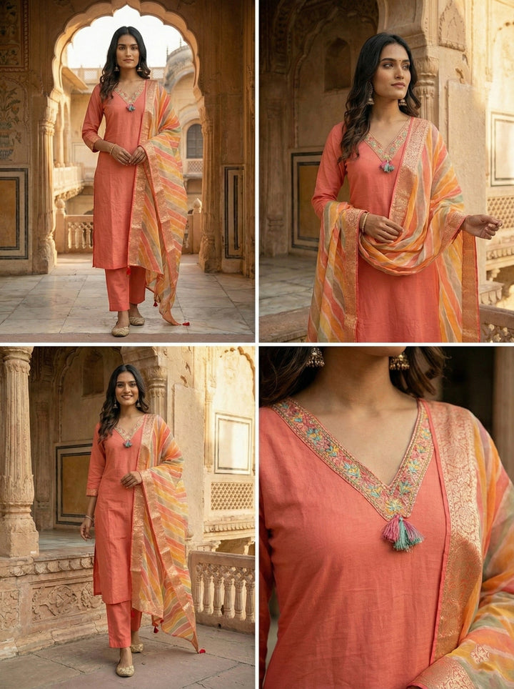 Neerus Pink modal solid suit set - detail view 4