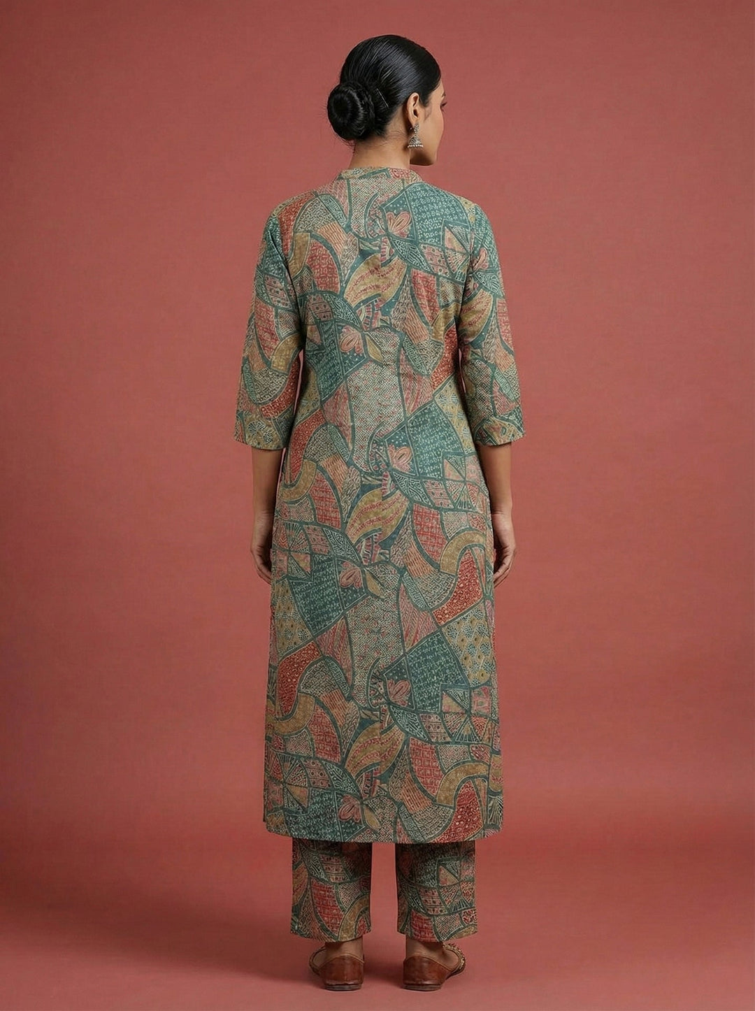 Neerus Green Rayon Digital Printed Kurta - detail view 1