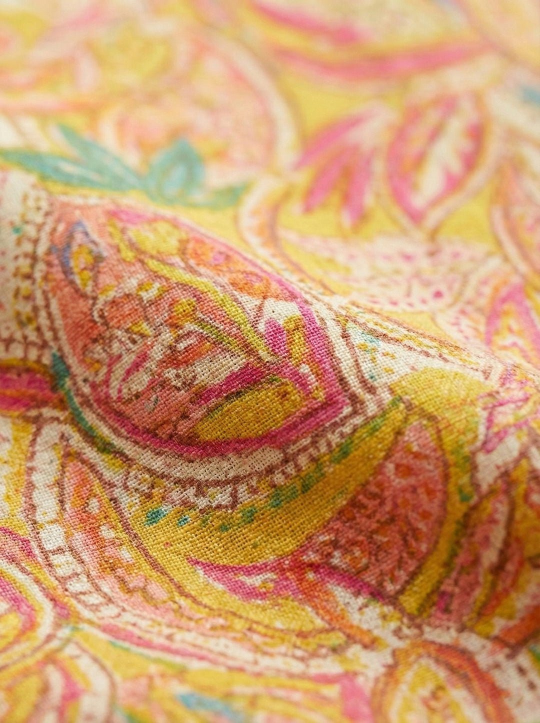 Neerus Green silk digital printed kurta - detail view 3