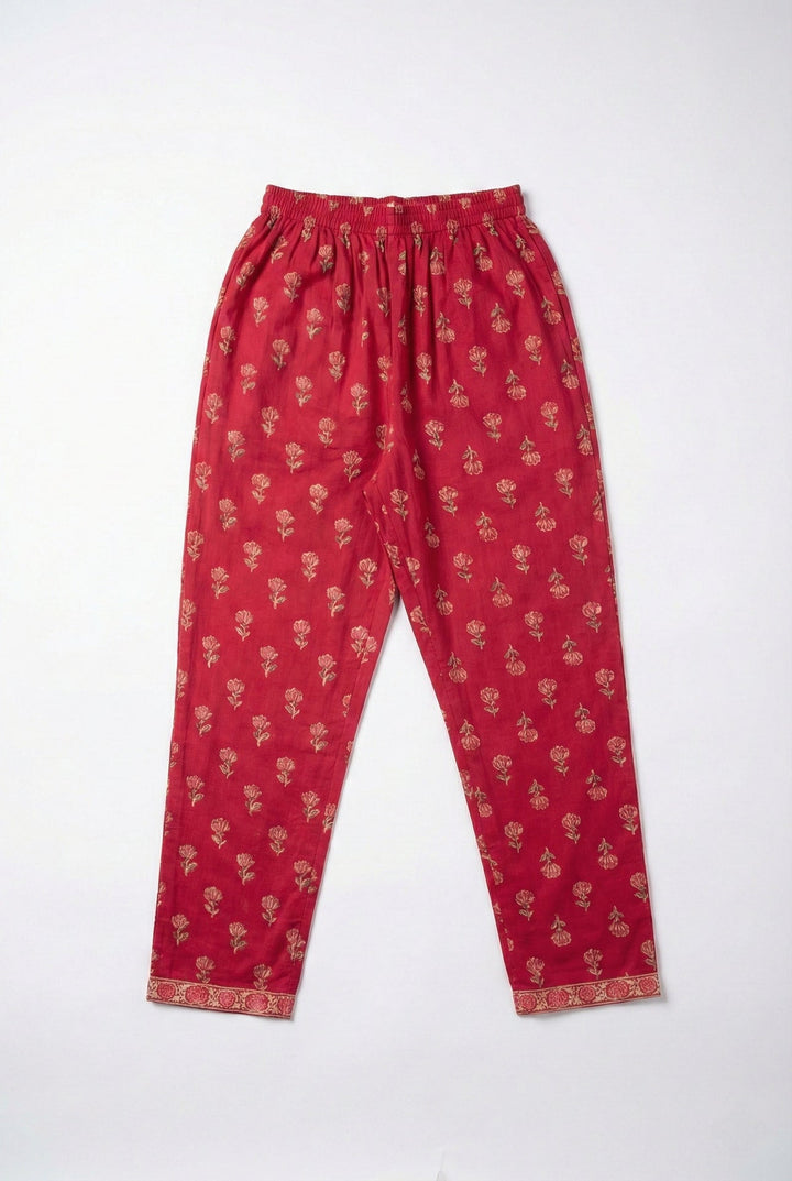 Neerus Pink cotton thread embroidered suit set - detail view 2