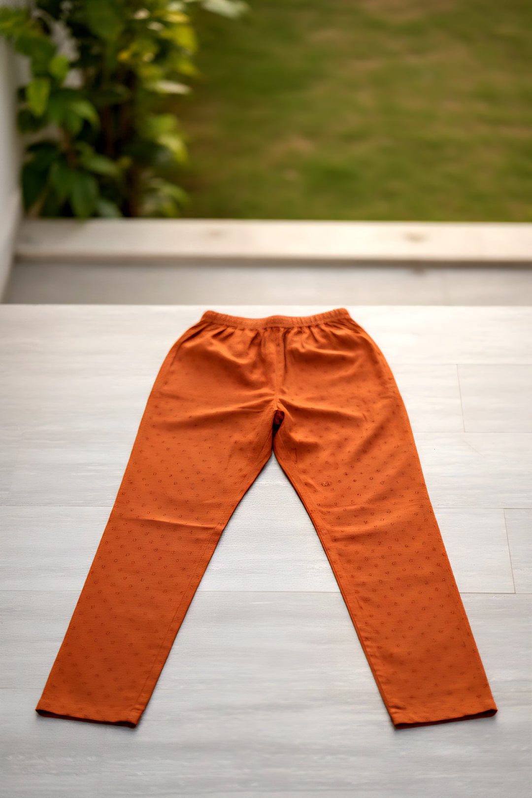 Neerus Orange cotton embellished suit set - detail view 3