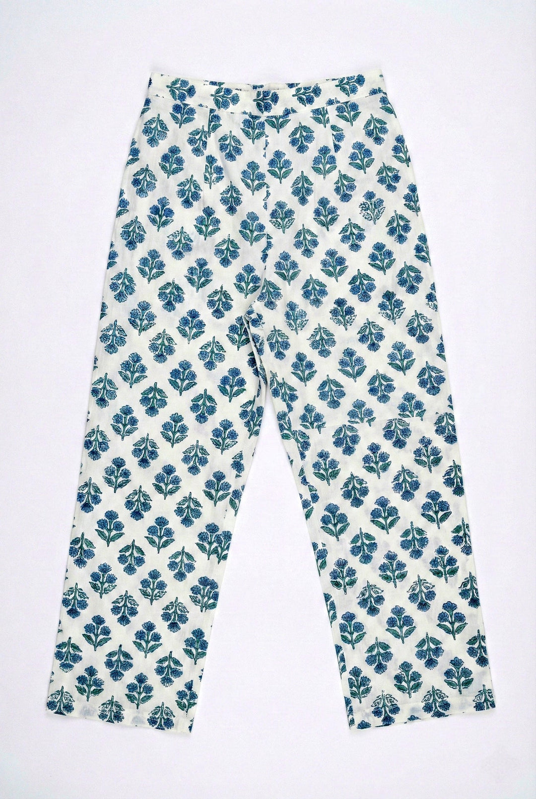 Neerus Blue cotton digital printed suit set - detail view 3