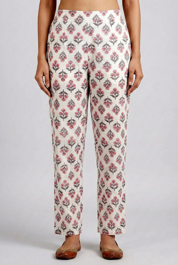 Neerus Pink cotton digital printed suit set - detail view 2