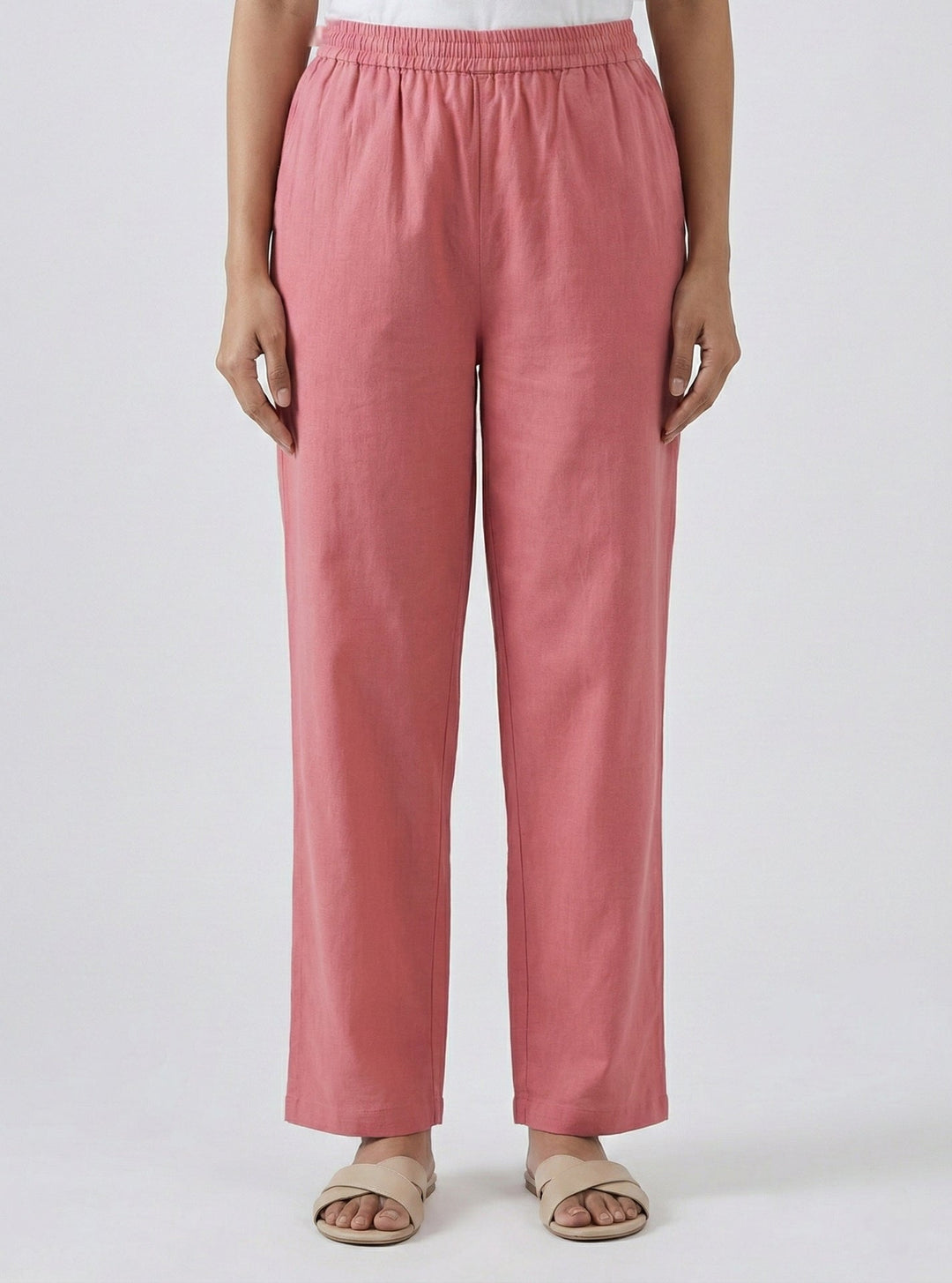 Neerus Pink cotton thread embroidered suit set - detail view 2