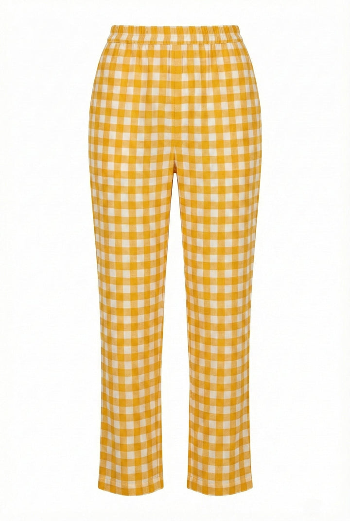 Neerus Yellow cotton striped co-ord set - detail view 3