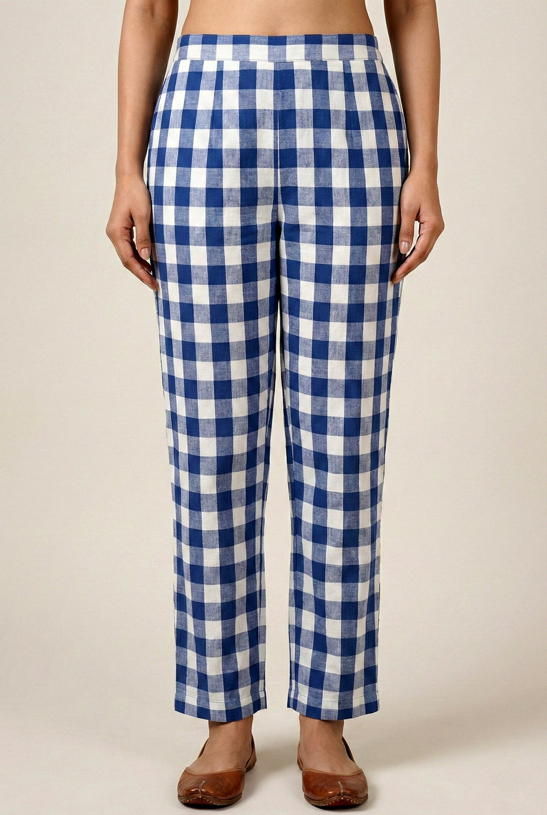 Neerus Blue cotton striped suit set - detail view 2