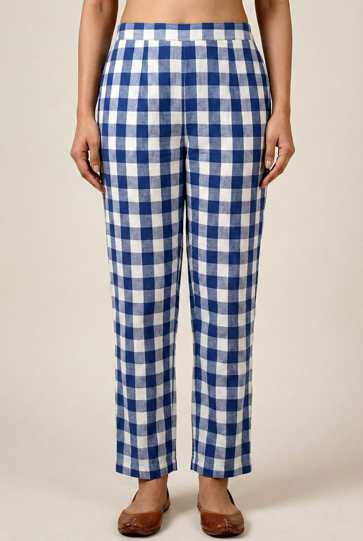 Neerus Blue cotton striped suit set - detail view 2