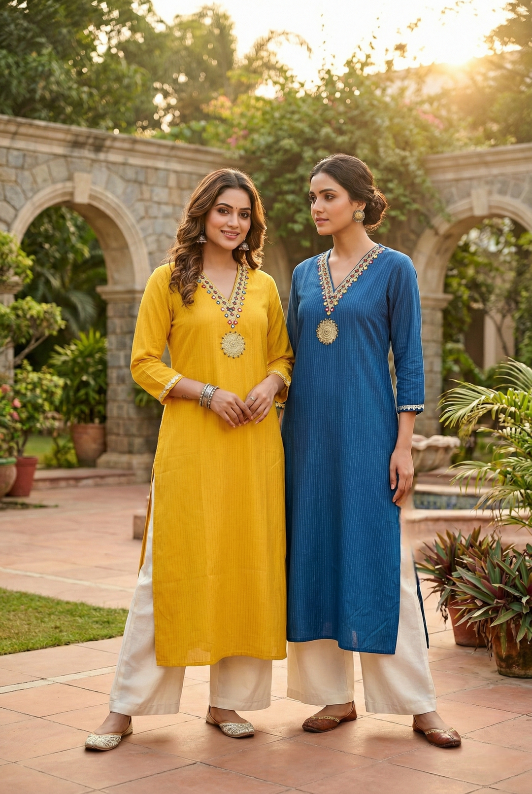Neerus Green Rayon Hand Embroidered Kurta - detail view 2