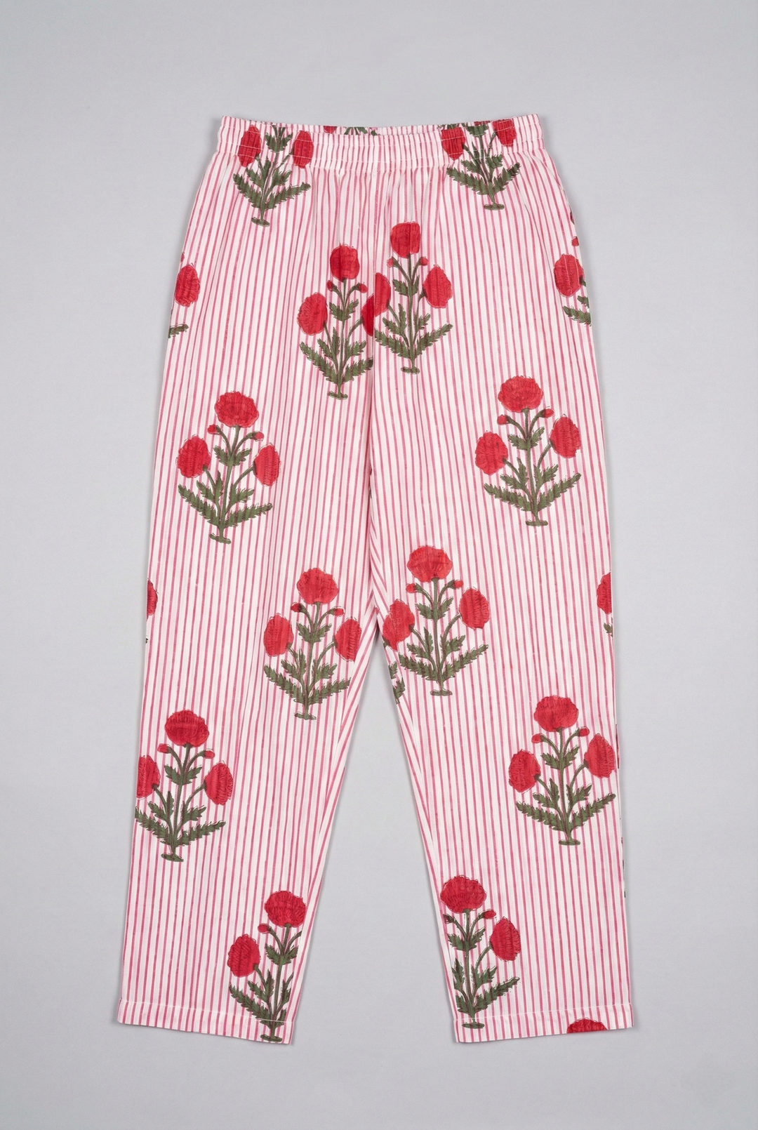 Neerus Red cotton printed kurta set - detail view 3