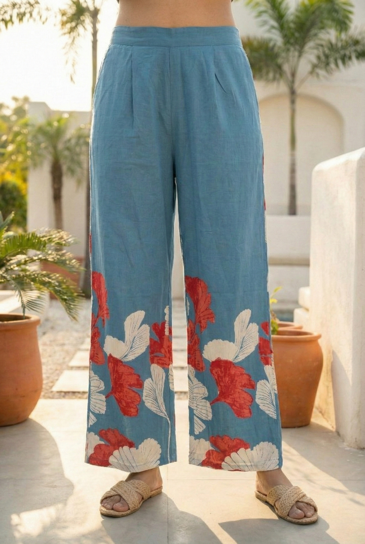 Neerus Green cotton digital printed kurta set - detail view 3