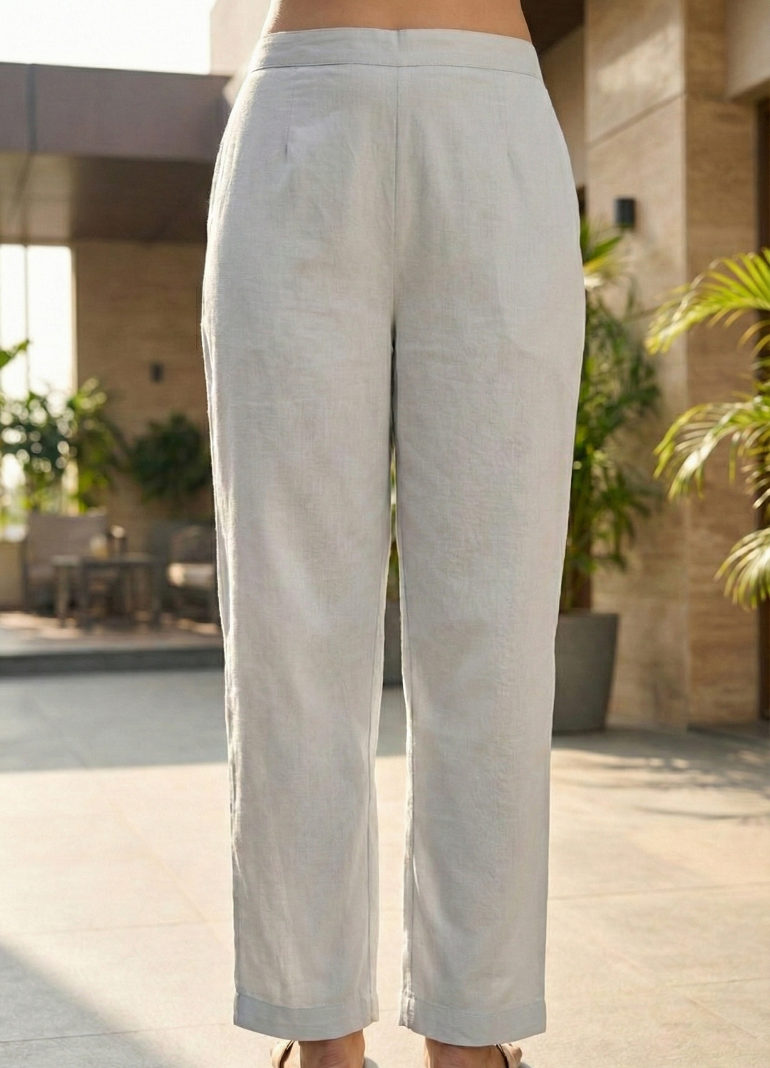 Neerus Grey cotton printed suit set - detail view 3