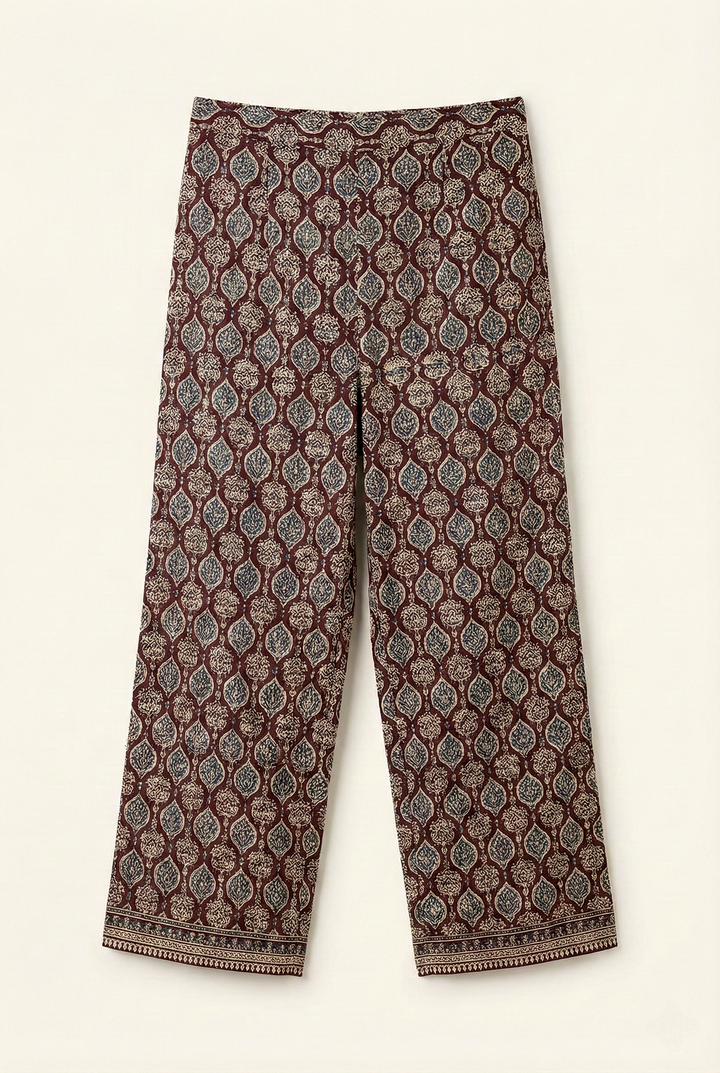 Neerus Brown cotton straight suit set - detail view 2