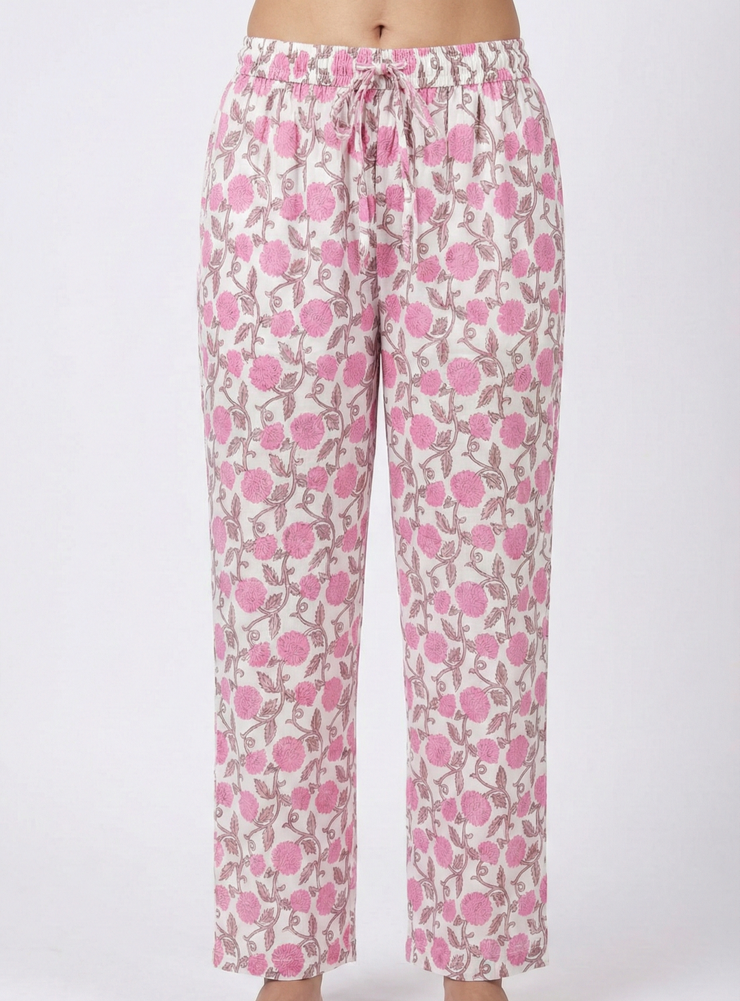 Neerus Pink cotton printed suit set - detail view 3