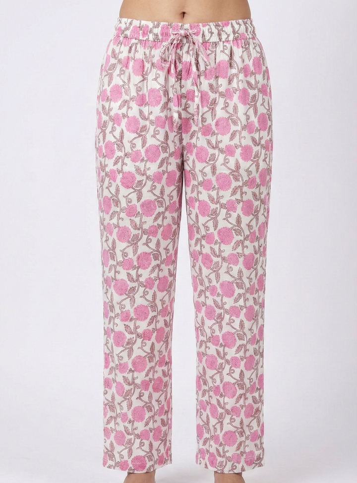 Neerus Pink cotton printed suit set - detail view 3