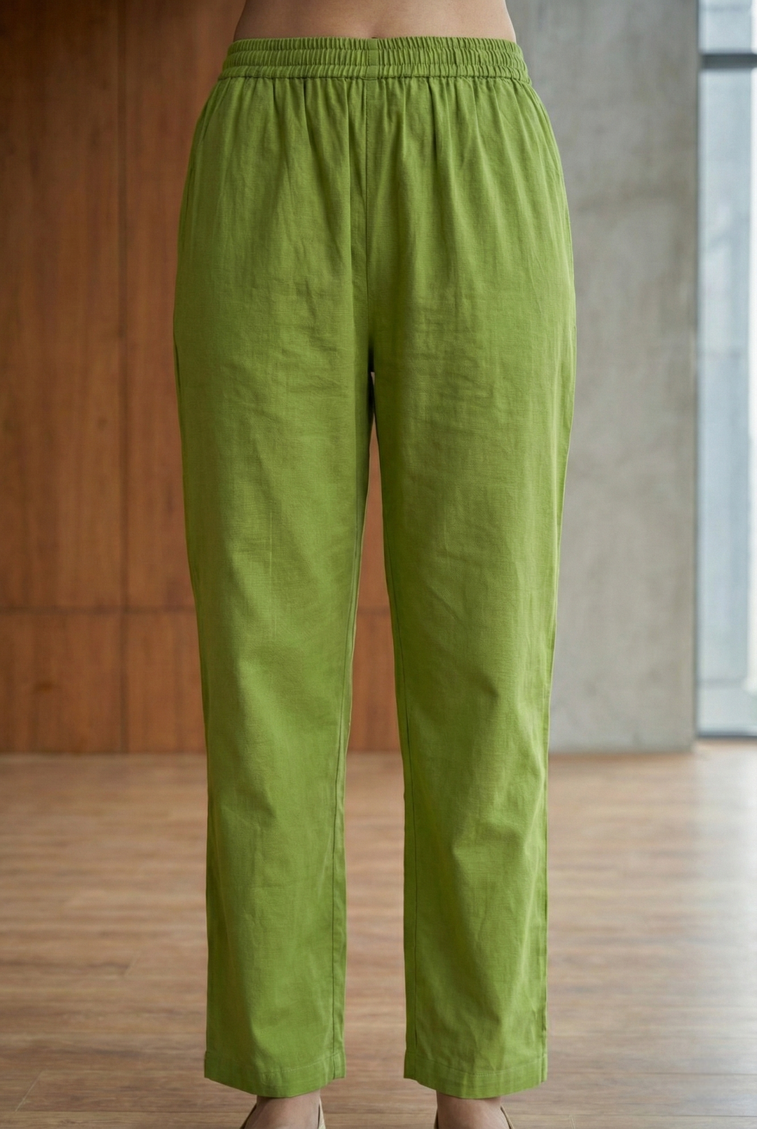 Neerus Green cotton thread embroidered suit set - detail view 3
