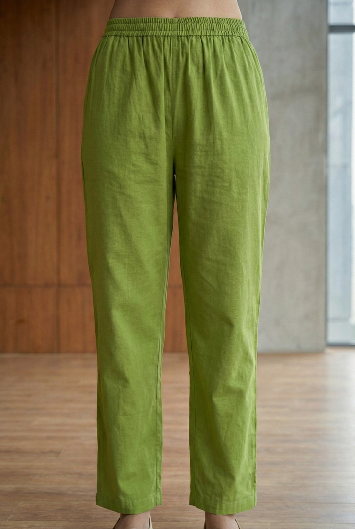 Neerus Green cotton thread embroidered suit set - detail view 3