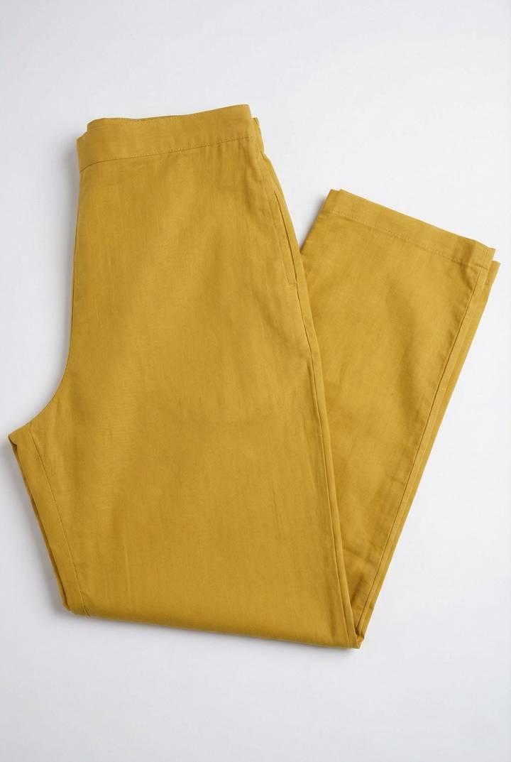 Neerus Yellow cotton thread embroidered suit set - detail view 2