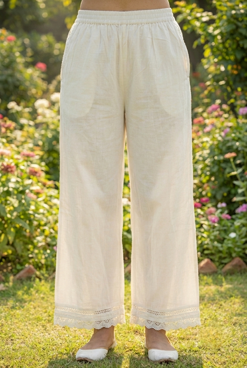 Neerus Blue linen printed suit set - detail view 3
