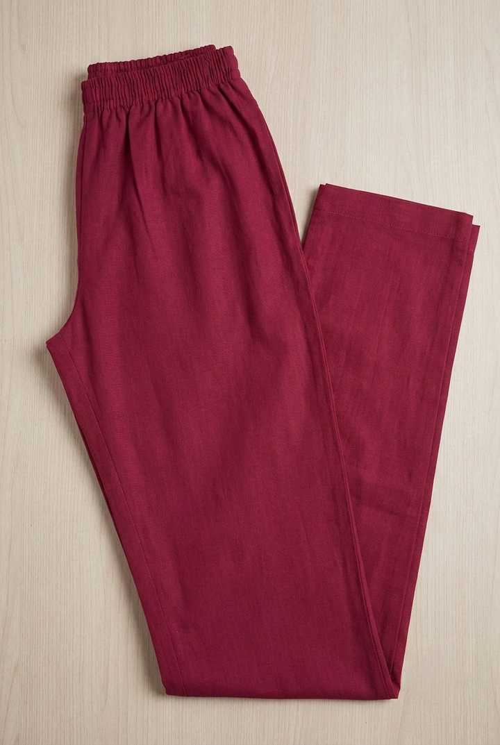 Neerus Maroon cotton printed suit set - detail view 3