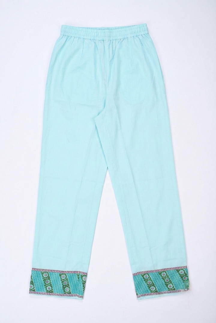Neerus Blue cotton printed suit set - detail view 3