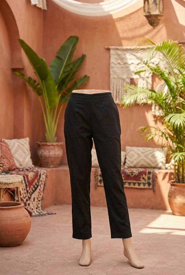 Neerus Black cotton hand embroidered co-ord set - detail view 4
