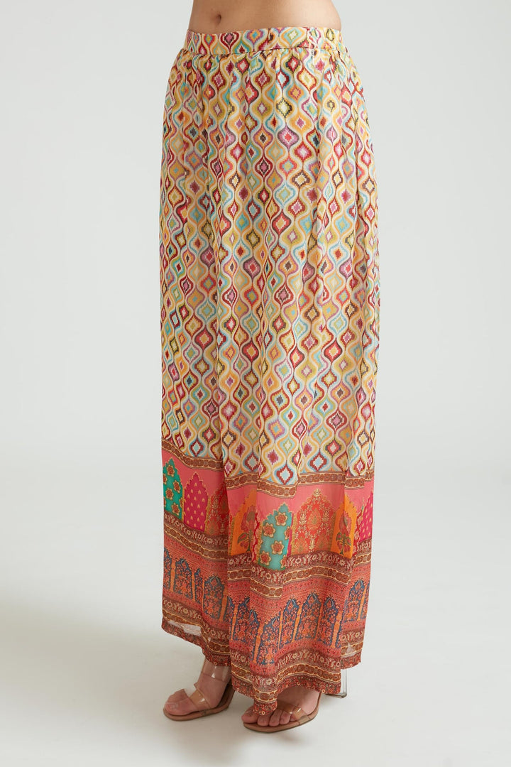 Neerus Beige georgette embroidered anarkali suit set - detail view 2