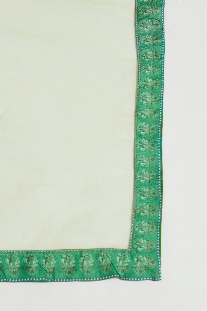 Neerus Green silk embroidered anarkali suit set - detail view 1