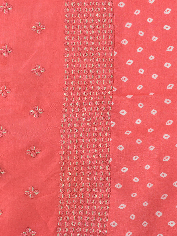 Neerus Red silk suit set - detail view 3