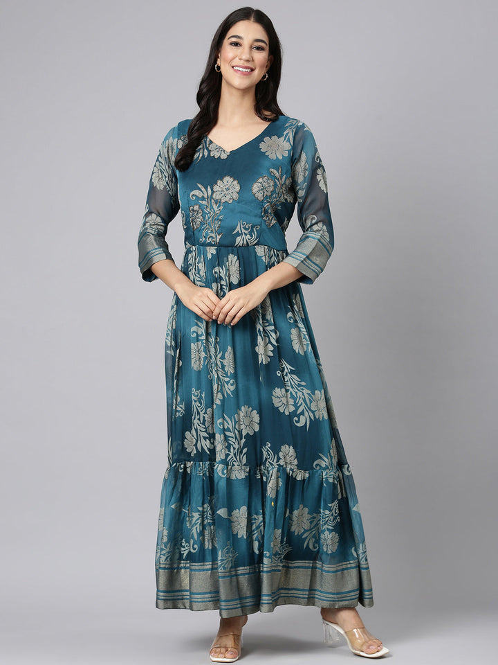 Neerus D Rama Casual Floral Maxi Dresses