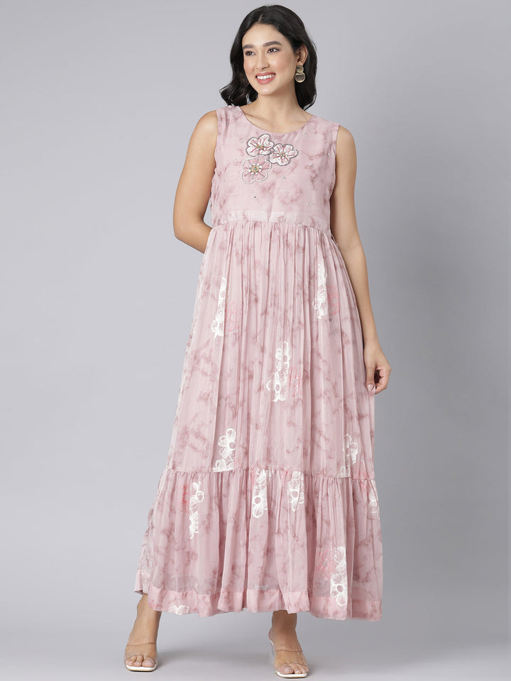 Neerus Onion Casual Floral Maxi Dresses