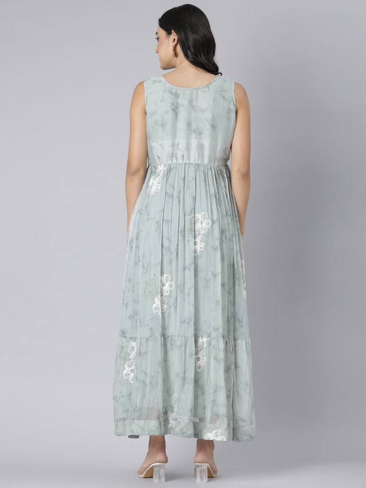 Neerus Pista Casual Floral Maxi Dresses