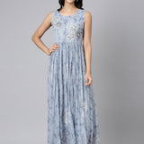 Neerus L Gray Casual Floral Maxi Dresses