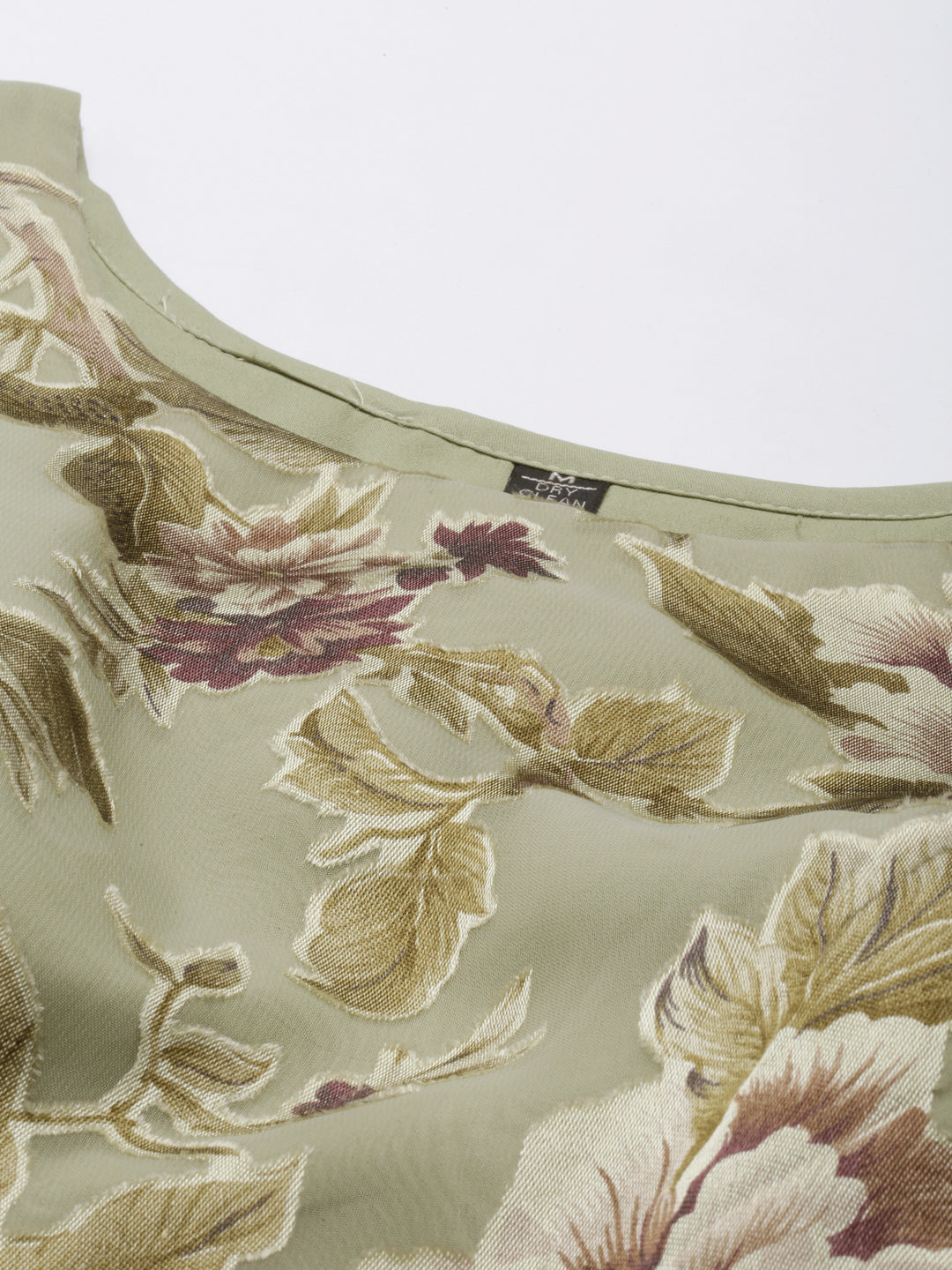 Neerus Green Georgette Maxi Gown - detail view 6