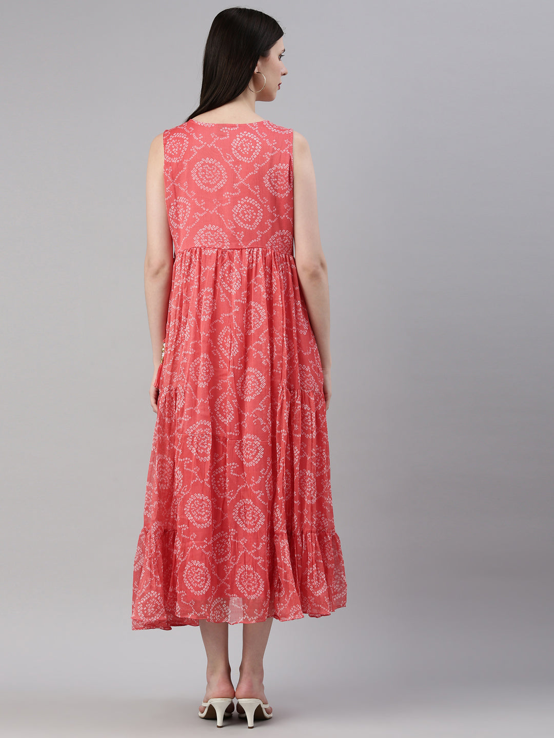 Neerus Orange georgette printed kurti - detail view 2