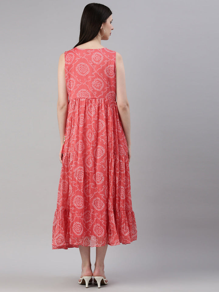 Neerus Orange georgette printed kurti - detail view 2