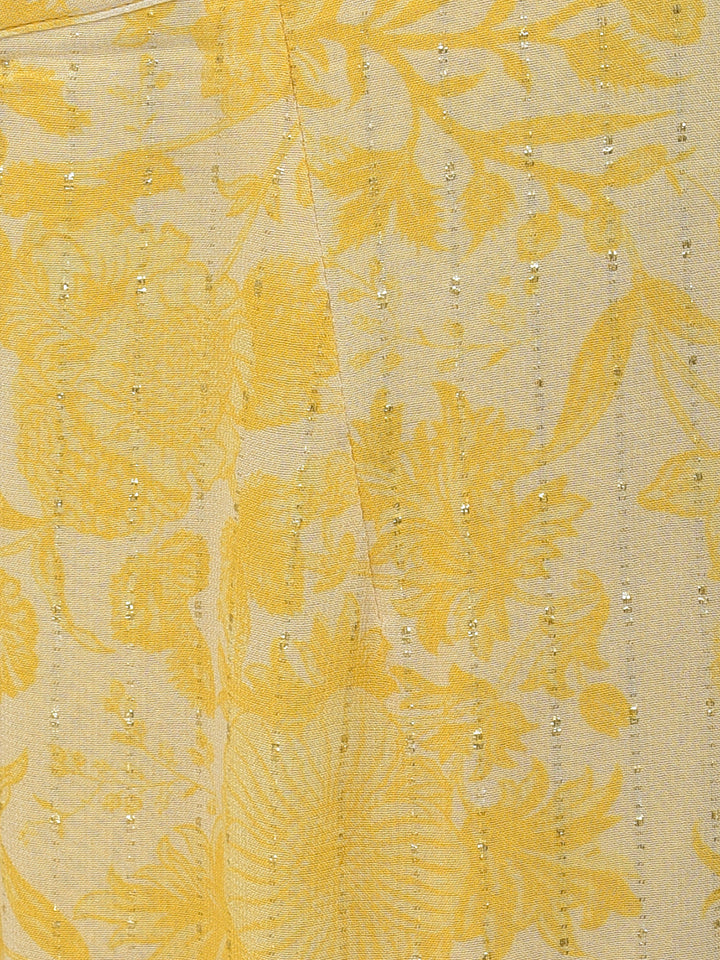 Neerus Yellow georgette embroidered sharara set - detail view 6