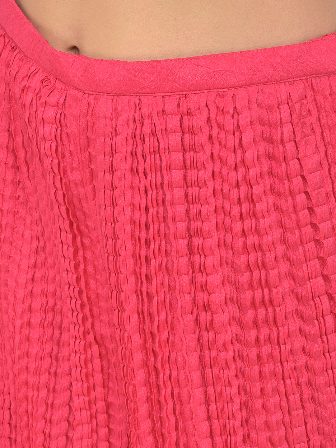Neerus Orange silk Bandhani embellished kurta set - detail view 6