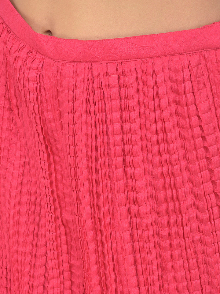 Neerus Orange silk Bandhani embellished kurta set - detail view 6