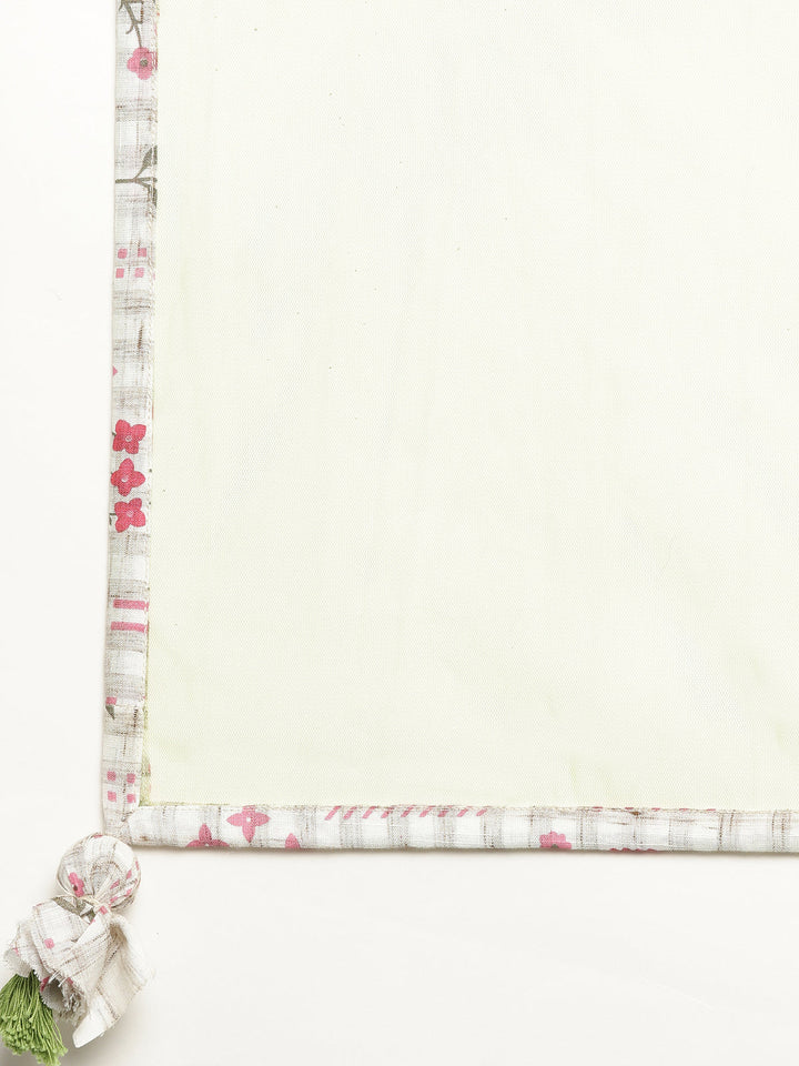 Neerus Beige mirror work embroidered lehenga set - detail view 5