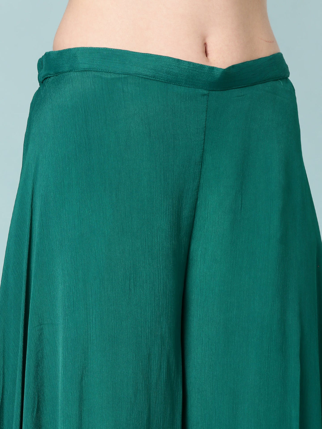 Neerus Green georgette digital printed Anarkali suit set - detail view 3